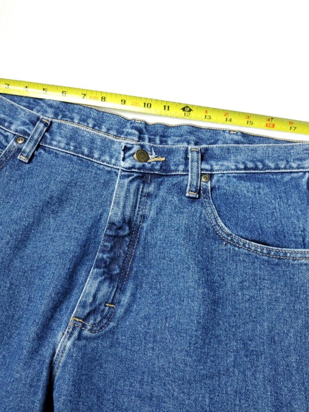 Wrangler Cowboy Jeans Mens 38x31 Actual Size Blue Cotton Western Denim USA y2K - Picture 5 of 7
